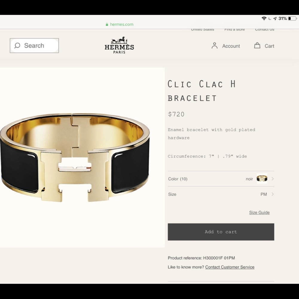 Hermès Clic Clac H bracelet black/noir